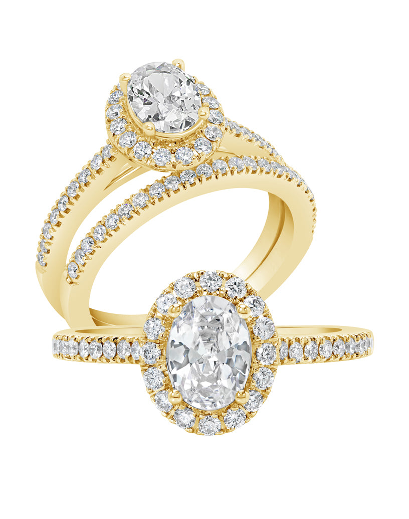 Oval Halo Diamond Ring - Rings