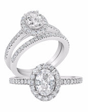 Oval Halo Diamond Ring - Rings