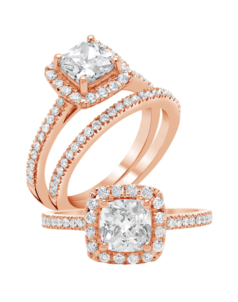 Square Halo Diamond Ring - Rings