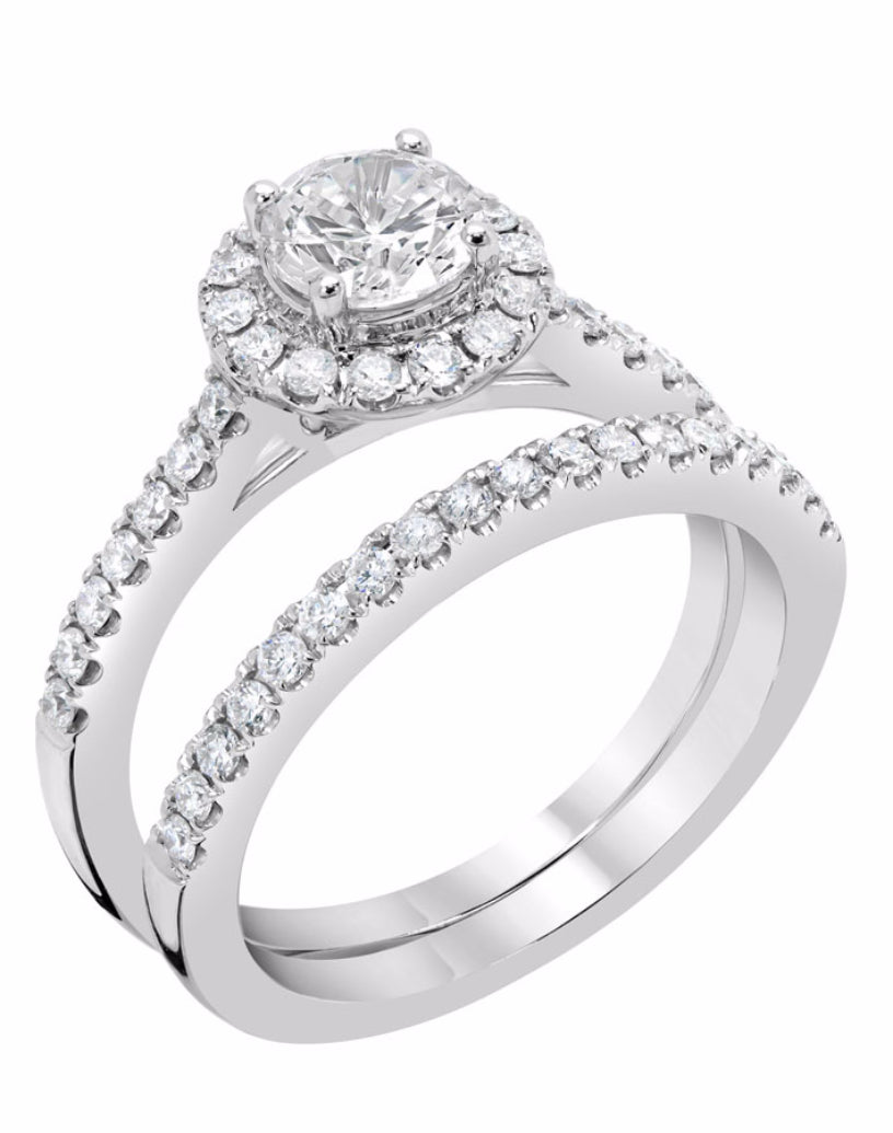 Round Halo Engagement Ring - Rings