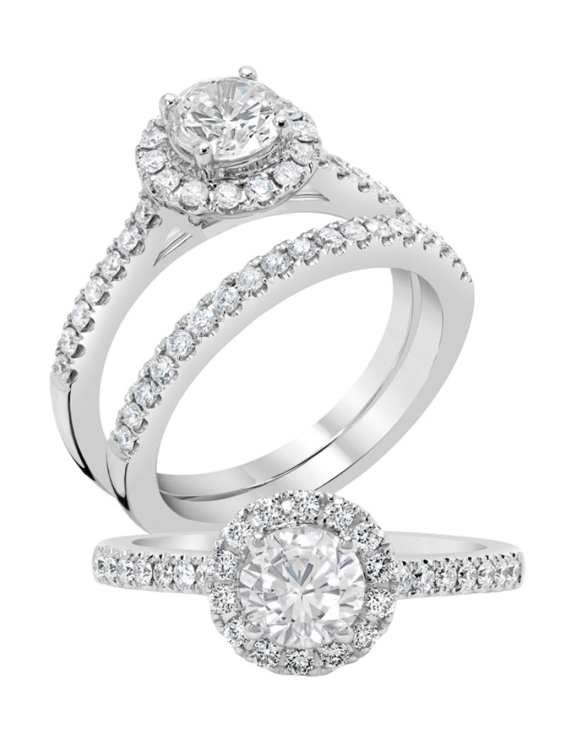 Round Halo Engagement Ring - Rings