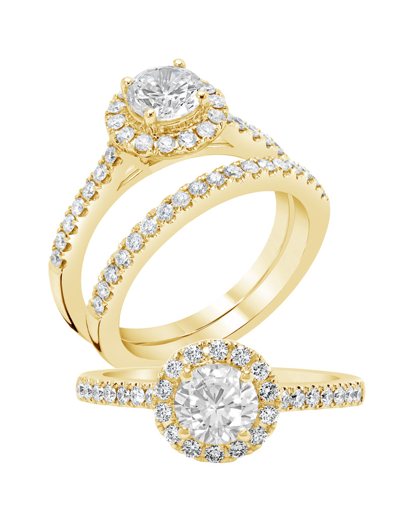 Round Halo Engagement Ring - Rings