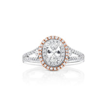 Oval Halo Pink Diamond Engagement Ring - Rings