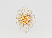 Fancy Flower Yellow Diamond Ring - Rings
