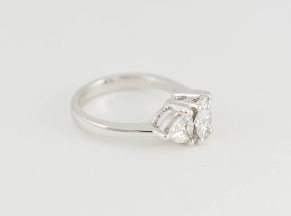 Oval Trillion 3 Stone Style Ring - Rings
