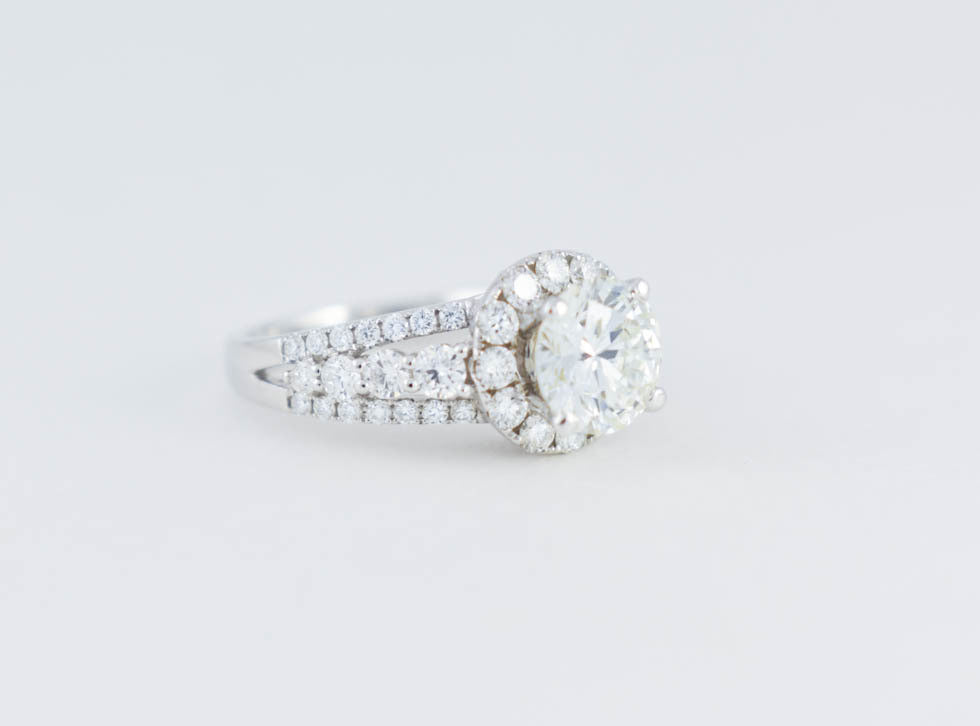 Halo Triple Shank Ring - Rings