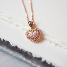 Rosy Diamond Heart Necklace - Necklace
