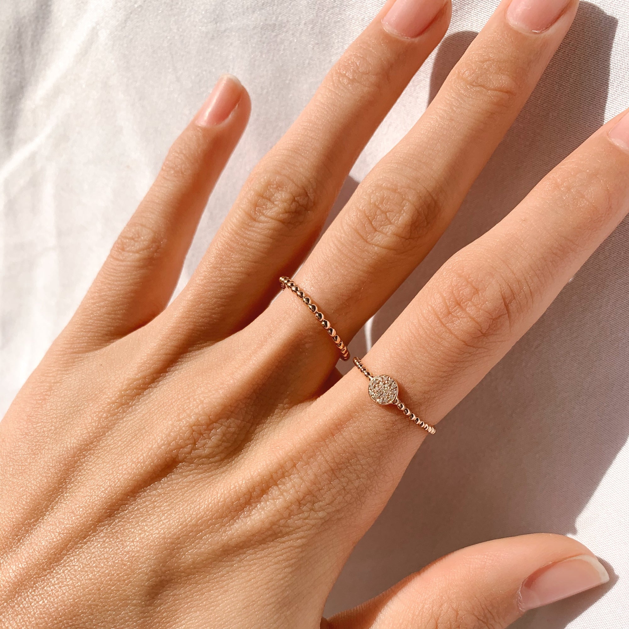 Round Diamond Disc Stacker - Ring