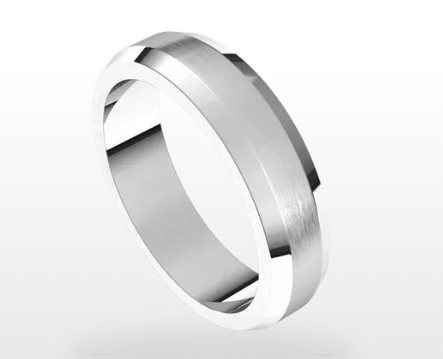 Men's Beveled Edge Wedding Band - Rings