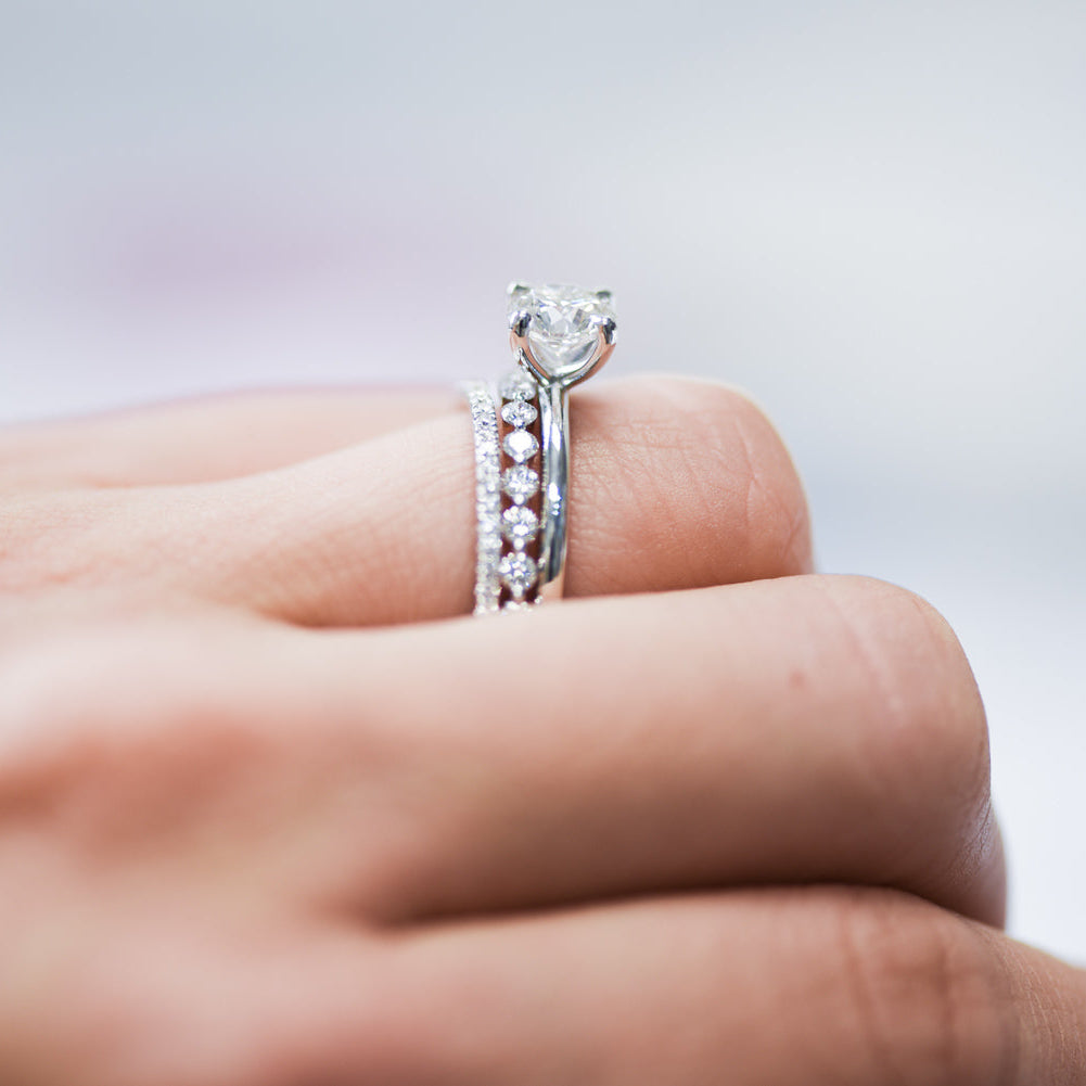 Single Shared Prong Diamond Band 2.0mm 3/4 Diamonds - Rings