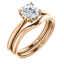 Rose Gold Round Forever One DEF Moissanite Ring - Engagement Rings