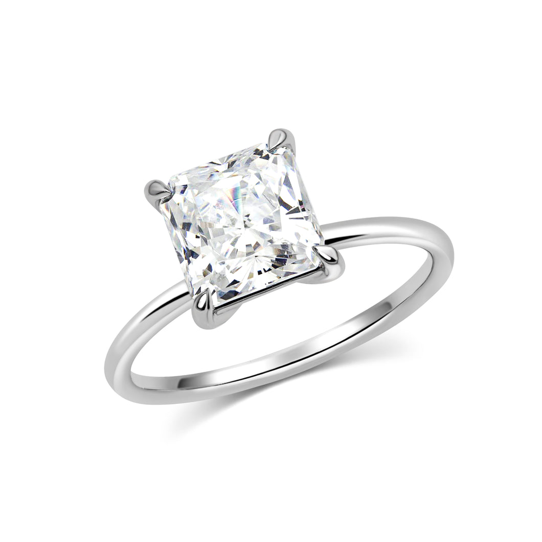 2.30 Carat Princess Solitaire Moissanite Ring - Rings