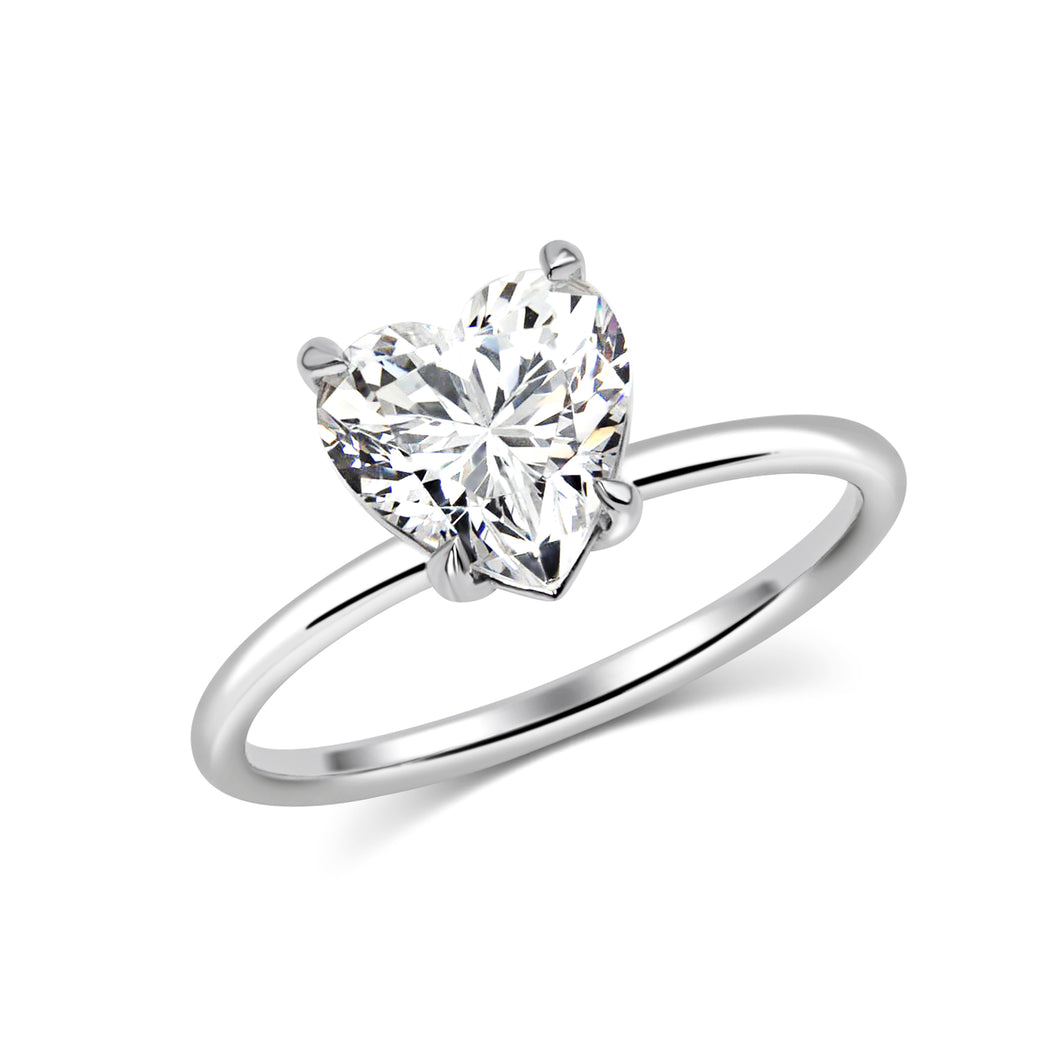 2 Carat Heart Solitaire Moissanite Ring - Rings