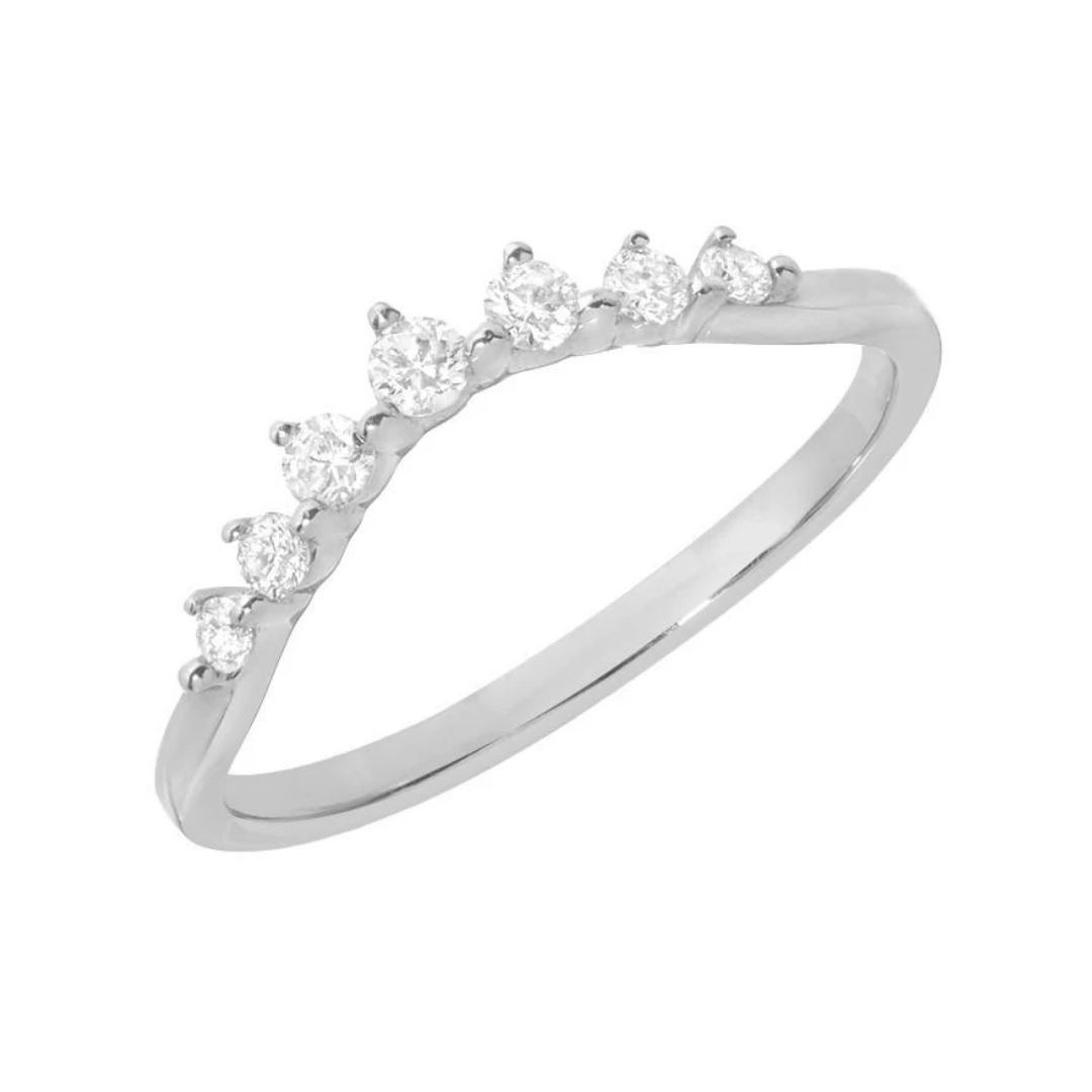 Curved Diamond Band - Rings