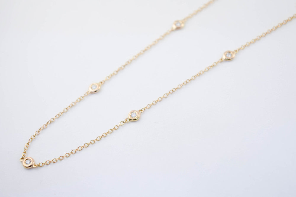 18K Yellow Gold Diamond Necklace - Necklace
