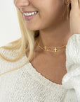 Gold Cross Choker Necklace - Necklace