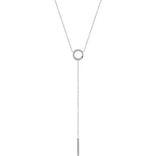 Circle + Bar Dainty Y Chain - Necklace