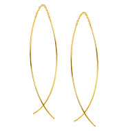 Curved Threader Gold Earrings - Earrings