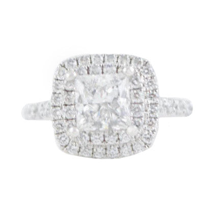 Double Halo Princess Cut Ring - Rings