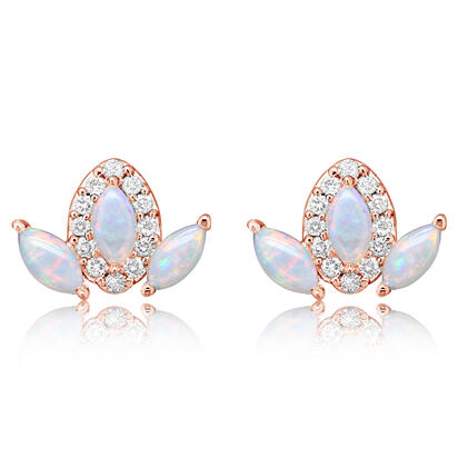 Australian Opal Diamond Earrings - Earrings