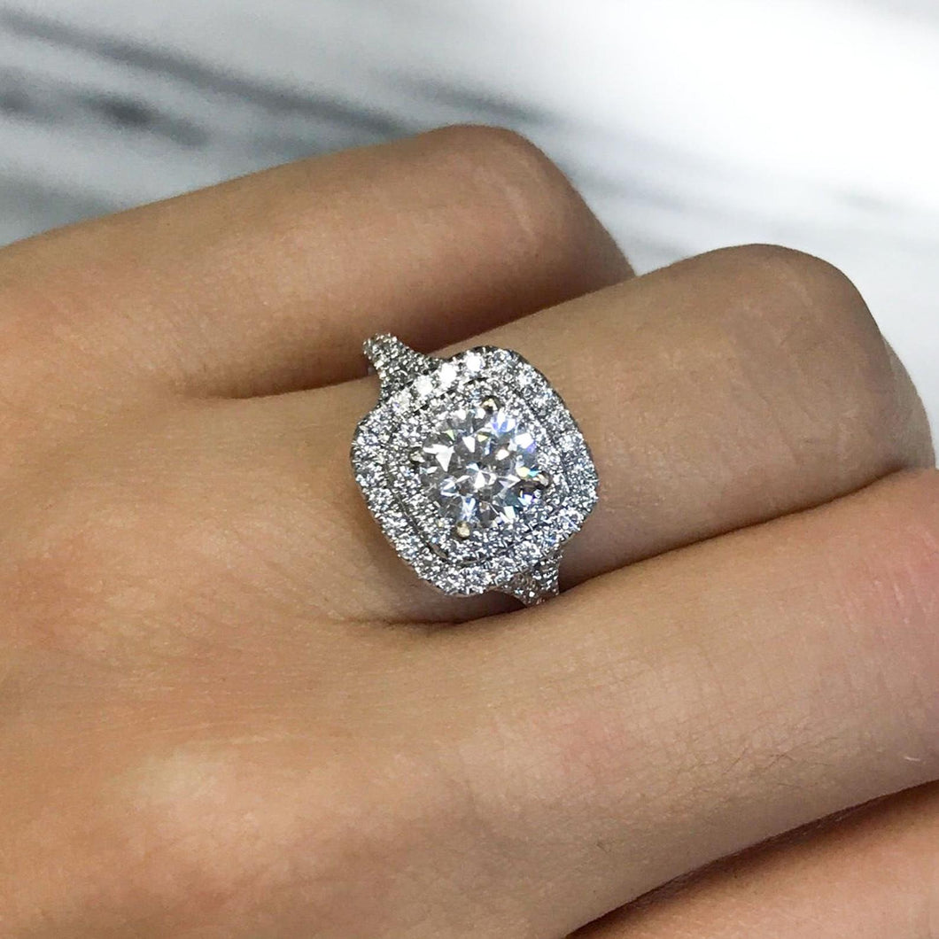 Pear Double Halo Lab Grown Engagement Ring | Armans Fine Jewellery