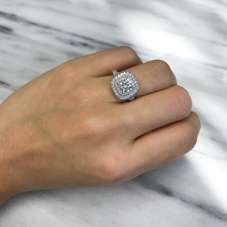 Double Halo Engagement Ring - Engagement Rings