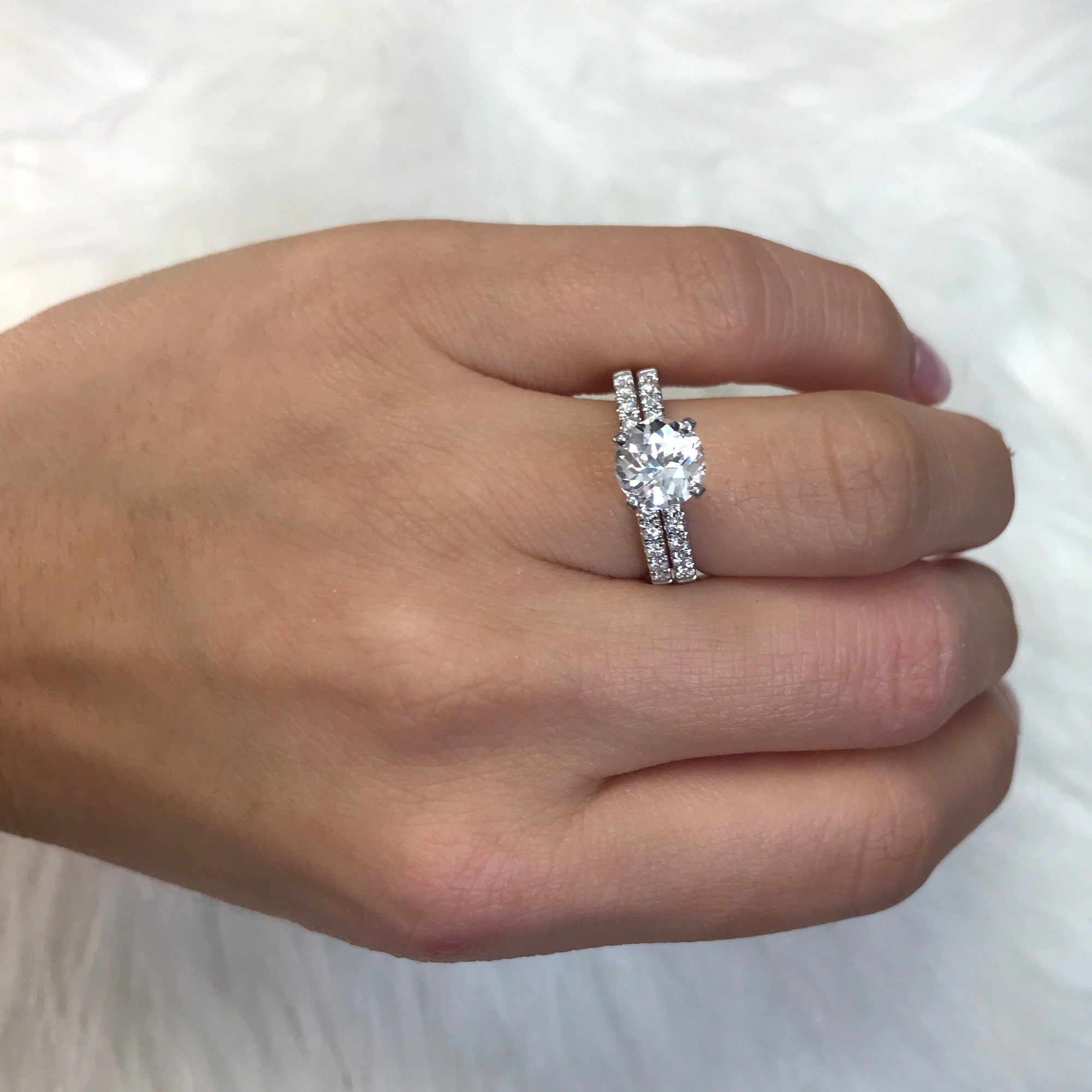 White Sapphire Engagement Ring - Rings