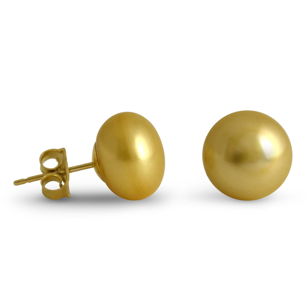 Golden Pearl Stud Earrings - Earrings