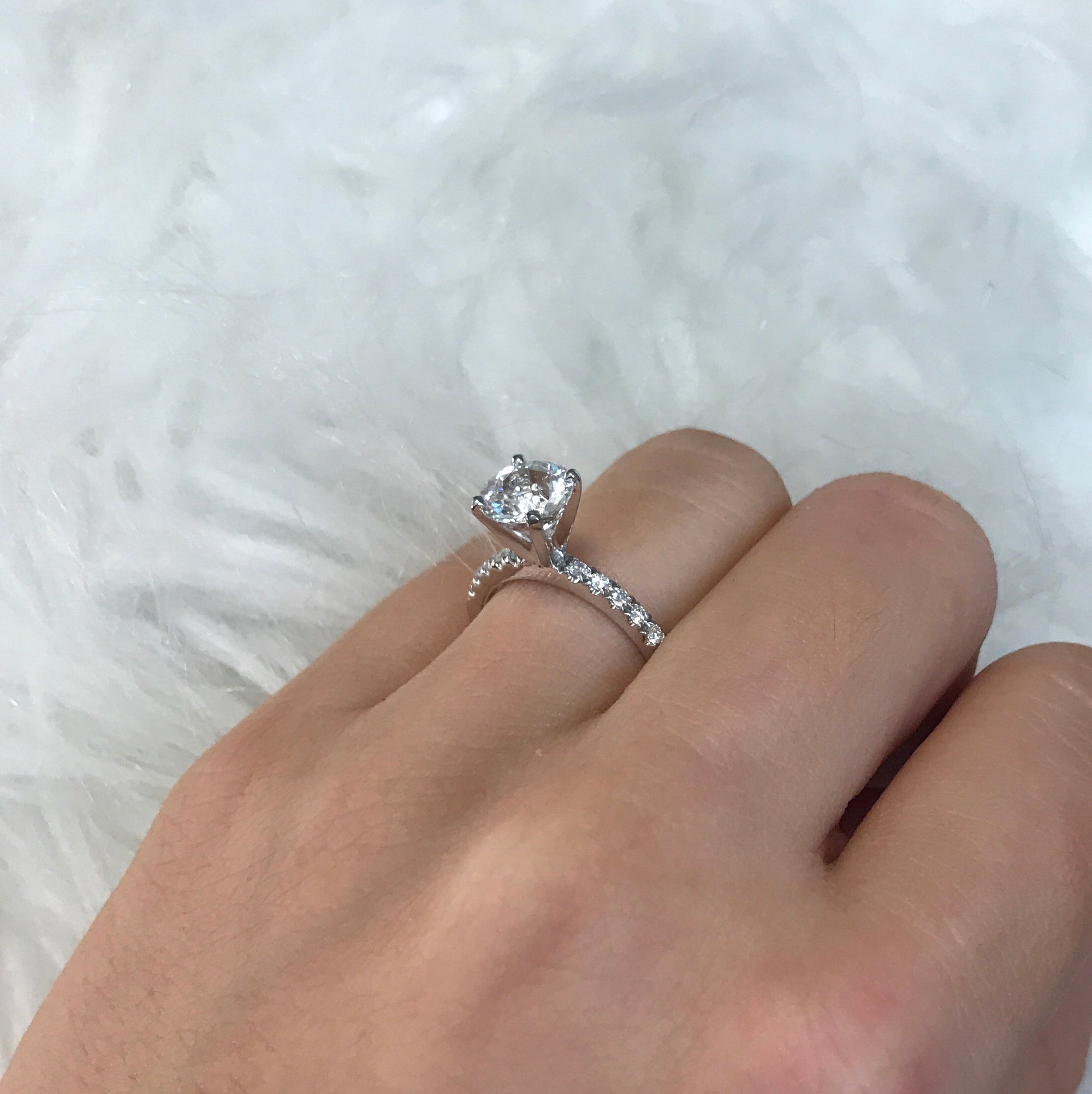 White Sapphire Engagement Ring - Rings