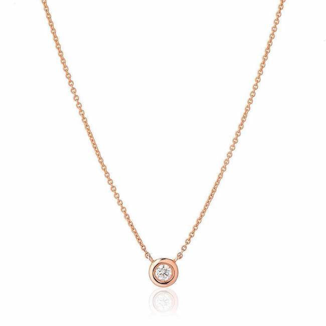 Bezel Set Diamond Necklace - Necklace