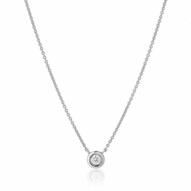 Bezel Set Diamond Necklace - Necklace