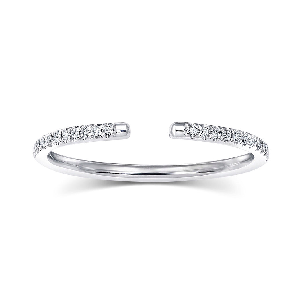 Zoe Open Diamond Ring With Halfway Diamonds - Rings