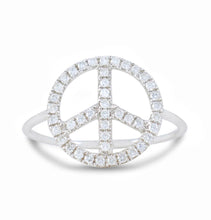 Peace Is The Answer Dainty Diamond Ring - Rings
