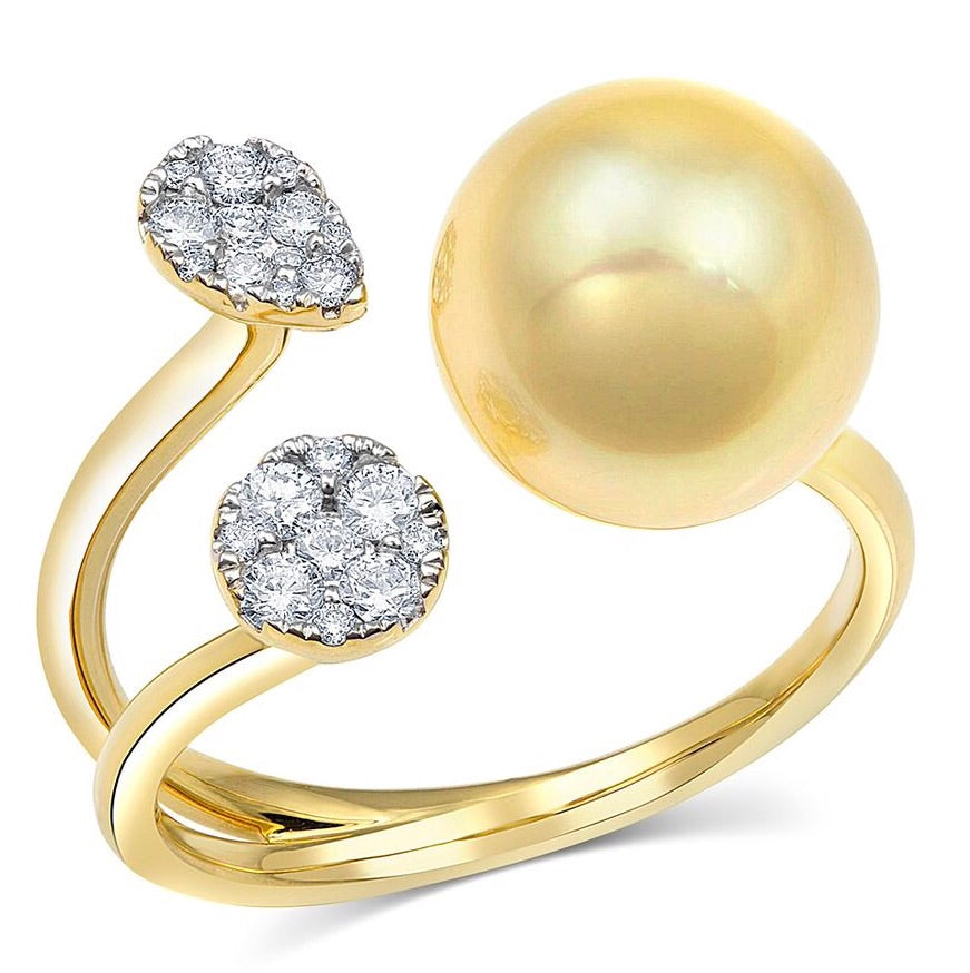 Tiana Pearl & Diamond Ring - Rings