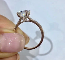 Diamond and Moissanite Engagement Ring - Rings