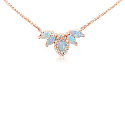 Australian Opal and Diamond Neckpiece - Necklaces