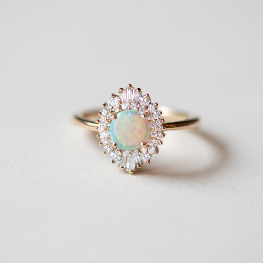 Arielle Diamond Opal Ring - Rings