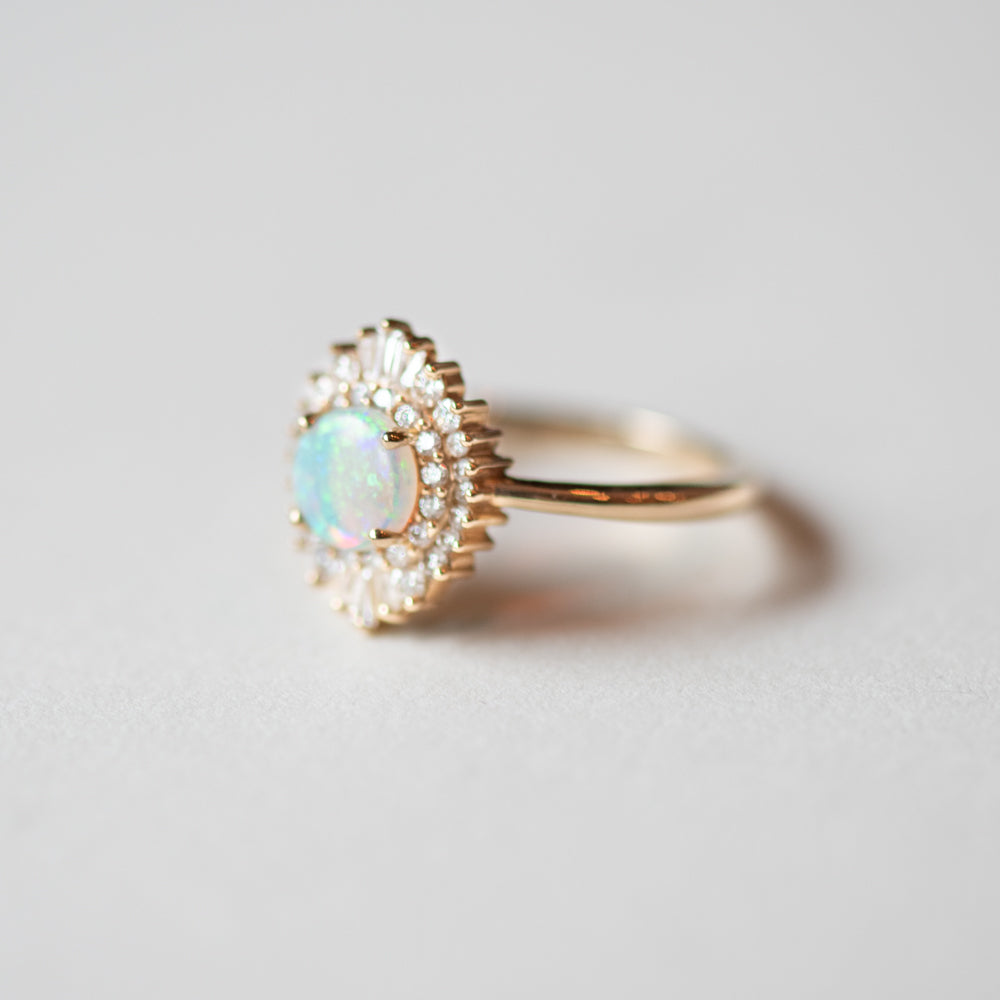 Arielle Diamond Opal Ring - Rings