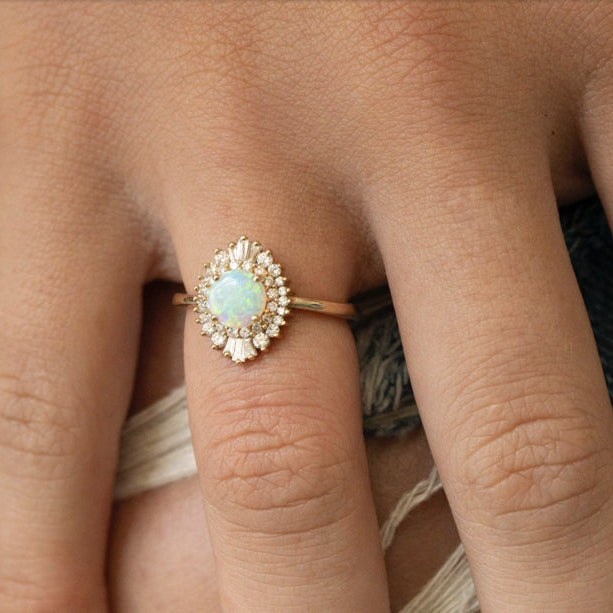 Arielle Diamond Opal Ring - Rings