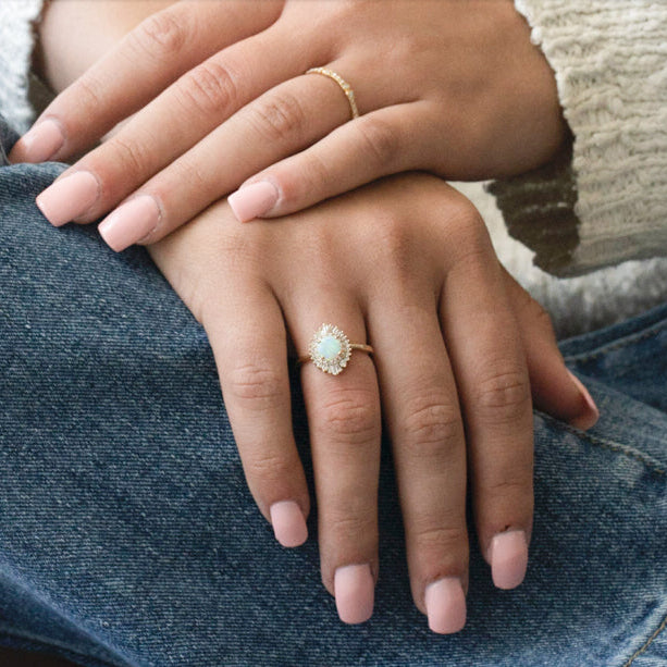 Arielle Diamond Opal Ring - Rings