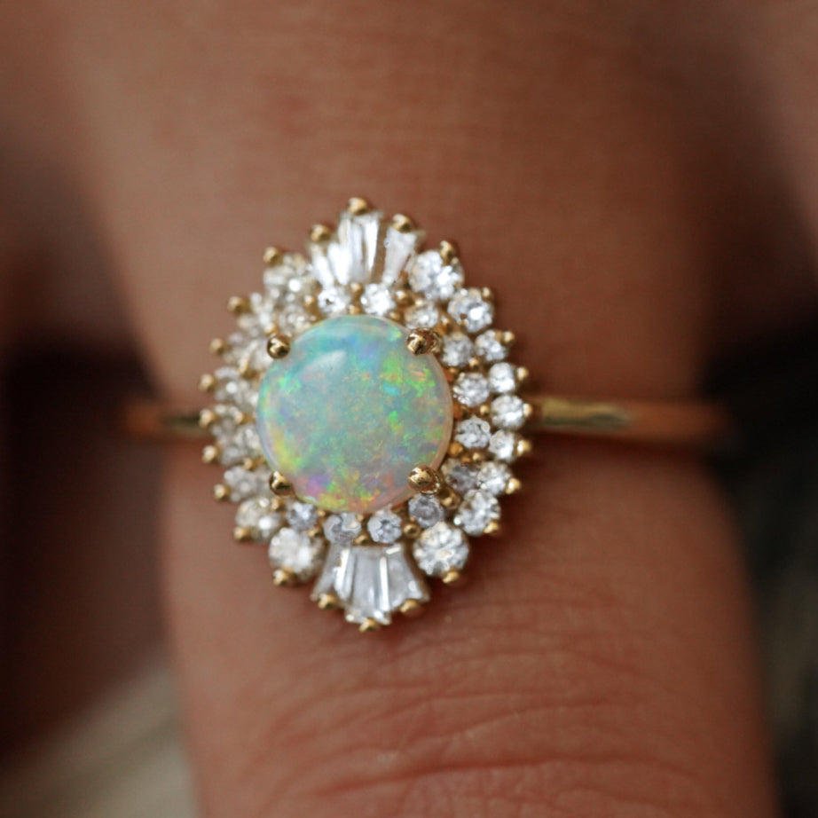 Arielle Diamond Opal Ring - Rings