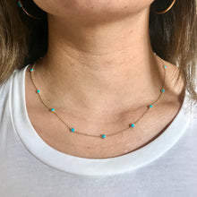 Chelsea Rose Cut Turquoise Necklace - Necklace