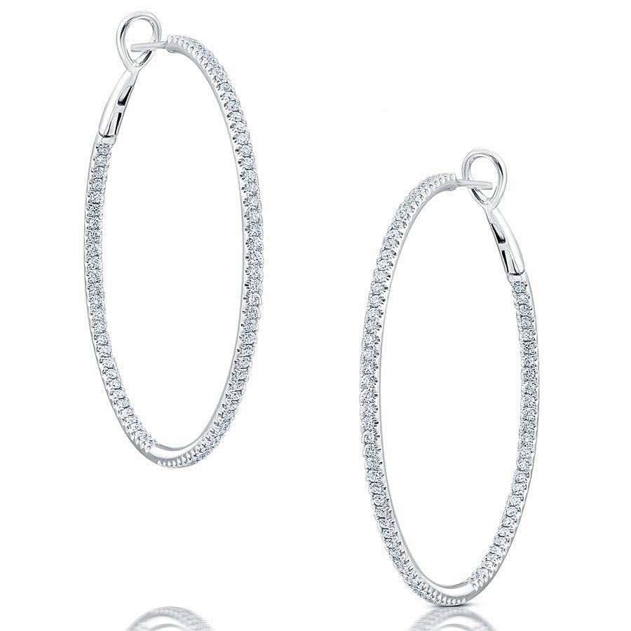 Diamond Hoop Earrings - Earrings