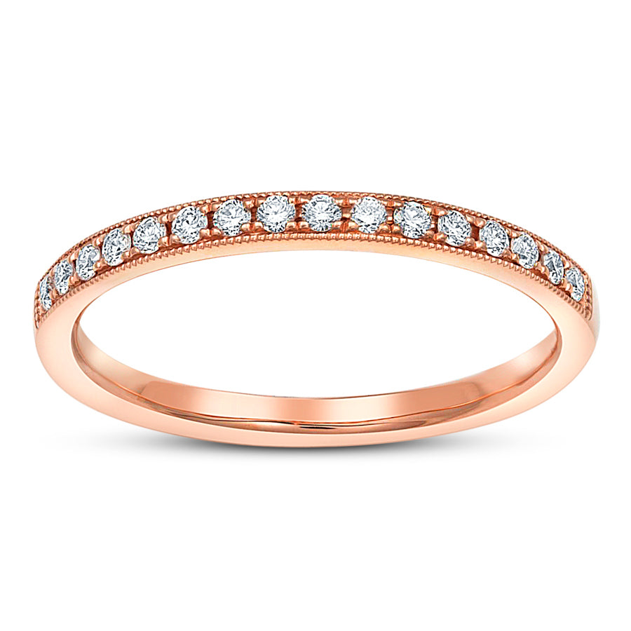 Rose Gold Milgrain Wedding Ring - Ring
