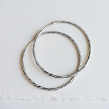 Glitzy White Gold Hoop Earrings - Earrings