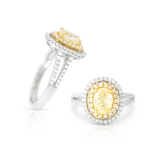 Belle Oval Yellow Diamond Halo Ring - Rings
